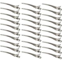 30 Pcs Duck Bill Hair Clips, Pin Curl Clips, Metal Hair Clips, Hair Sectioning Clips, 3.5 Inch Rustproof Metal Alligator Curl Clips with Holes for Hair Styling, Hair Accessories, Silver