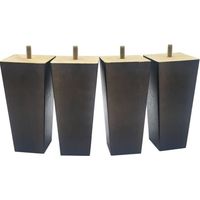 Mid Century Brown Furniture Legs - Walnut Modern Furniture - Replacement Legs with Leg Fixing Plates and Felt Protector for Couch, Cabinet, Couch