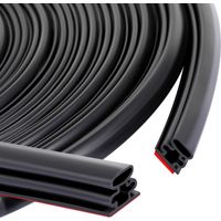 Door Seal, Rubber Window Seal Cold and Sound Insulation, Self-Adhesive Front Door Seal, Car Door Frame Draught Excluder, Car Door Seal, Weather Stripping Door Seal, 6M-Black