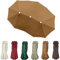 Toile De Remplacement Grand pour Parasol Double Housse De Rechange pour Parasol 4.6m Toile De Parasol 12 Baleines Auvent De Parasol XXL(Khaki)