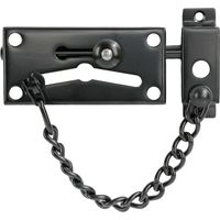 1 - Chaîne De Sécurité - Serrure À Chaîne - Acier Inoxydable Robuste - Installation Horizontale Ou Verticale - Pour Porte Intérieure Et Extérieure - Noir - 19,3cm
