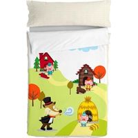 Housse de couette - HappyFriday - Mr Fox Piggys - Multicolore - 105 x 200 cm - Enfant