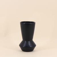 Vase en dolomite géométrique noir, H20cm