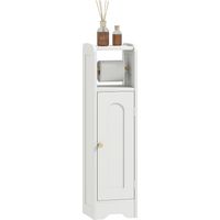 Mobile Porta Carta Igienica con Armadietto con Ripiano Interno Regolabile, 21x20x79 cm, Bianco
