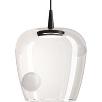 Zafferano Lampada a Sospensione Bilia LED 230V 8W 3000K Diametro 27cm Vetro Borosilicato Soffiato a Bocca Colore Nero Sabbiato Design Contemporaneo