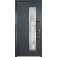 Portes d'entrée Exklusiv modèle 53, intérieur: blanc, extérieur: titan largeur: 98cm, hauteur: 208cm, sens d'ouverture: tirant droit