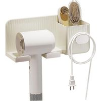 Haartrocknerhalter, selbstklebende Wandhalterung für Haarwerkzeuge mit Kabelhaken und Aufbewahrungsboxen, multifunktionaler Haartrocknerhalter für Badezimmerzubehör, von DEBUNS