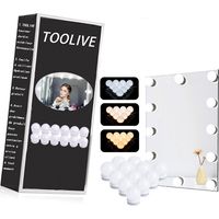 LED Vanity Mirror Lights, Hollywood Style USB Makeup Mirrior Strip Lights Kit with 12 Dimmable LED Bulbs, 3 Colours Modes 12 Levels Brightness Beauty Lights for Makeup Dressing Mirror