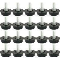 20pcs furniture adjuster table and chair base floor protector screw slide 22mm x M6 x 20mm
