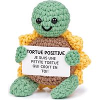1 Tortue Crochetée Main, Coton Bio, Design Tournesol Stable, Décoration Maison Bureau Cadeau