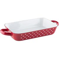 Padella Riess 26/17cm per arrostire/cuocere smaltata a pois rossi