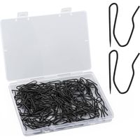 Curtain Hooks - Black Metal Pin-On Drapery Hooks for Window Door Shower Curtains - 100 Pieces