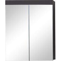 Armadio da Bagno - TRENDTEAM - Amanda - 2 Porte Specchio - Grigio - 60x17x77cm