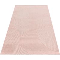 Modern Muse MU17 Geometric Rug for Retro Living Room, Bedroom, Kitchen, Lounge Soft Pink Rug in Small 80x150 cm (2'6"x5')