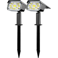 Lot de 2 Lampe Solaire Exterieur, 3 Modes Spot Solaire Exterieur Jardin, Fonction 2 en 1 et IP65 Étanche,Super Brillante lumiere solaire Pour Arbre, Cour, Allée, Chemin, Blanc Froid