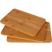 3er Set Frühstücksbrettchen aus Bambus Holz Schneidebrett Küchenbrett Holzbrett 22x14x0,8 cm - Holzbrettchen Set robust und leicht zu pflegen