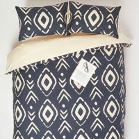 HOMESCAPES Black Aztec Digitally Printed Cotton Duvet Cover Set, Super King