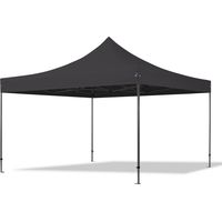 TOOLPORT 4x4m PVC 800 Pop up gazebo party tent PREMIUM Steel 40 mm, fire resistant, black
