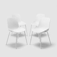 Lot de 4 chaises de salle à manger modernes en polypropylène et métal Cassandra - Blanc