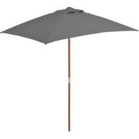 Ombrellone con palo in legno 150 x 200 cm antracite 020008109