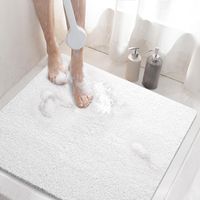 Tappetino antiscivolo per doccia, tappetino antiscivolo per vasca da bagno 60x60 cm con scarico, tappetino in luffa morbida in PVC per bagno, asciugatura rapida, bianco