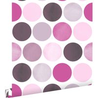 papier peint gros points lilas violet - ESTAhome