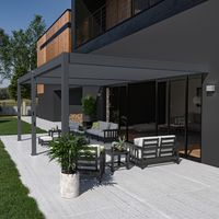 Pergola bioclimatica Ombréa addossata VS 4x6M Antracite + 2 tende