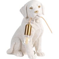 Lámpara de mesa con temática animal lámpara de noche con forma de cachorro de labrado lámpara de lectura para dormitorio blanco Bruno
