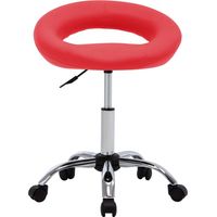 Chaise de travail roulante Rouge Similicuir CFW13381