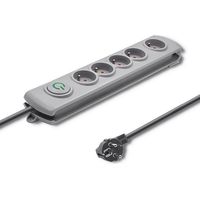 QOLTEC BARRE ANTI-SURTENSION 5 PRISES 1.8M GRIS 50270