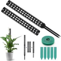 Tuteur pour plantes grimpantes (lot de 2), tuteur en mousse pour Monstera, en plastique, pour plantes grimpantes. Support pour plantes grimpantes, tuteur, pour jardin, noir, 50cm