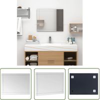 The Living Store Miroir mural 60x50 cm Verre - Miroir Mural - Miroir Décoratif - Miroir Argenté - Miroir Salle De Bain - Miroir Design