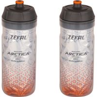 ZEFAL Pack Arctica 55 - Set di due Borracce per Bicicletta - Borraccia Termica Bici - Inodore e Impermeabile - Borracce Ciclismo Senza BPA, 2 x 550ml - Argento/Arancione