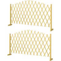 Lot de 2 Panneaux de Jardin Extensibles Extérieurs en Bois Naturel 180x30x103 cm
