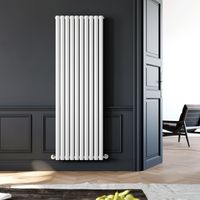 ELEGANT Designer Radiator Vertical Column Oval Panel Radiator 1800 x 590 mm White Double Central Heating
