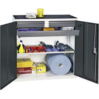 Stumpf Gabinete de herramientas y materiales Serie 3000 gris claro / gris antracita + 2 cajones 100 mm + 1 cajón 100 mm continuo + 1 estante extraíble - 3007371