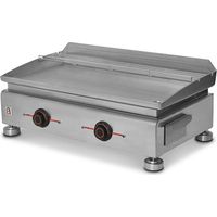 Brasero – Plancha électrique inox 67 x 34 cm – 2 brûleurs – 2800 W – Température jusqu'à 400°C – Pour 10 convives