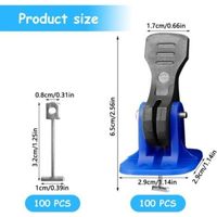 100 Pièces cale nivellement carrelage, kit de système de nivellement de carrelage, croisillon carrelage autonivelant 2mm, avec 100 Aiguilles en Acier Rechange, pour Pose de Carrelage Sol et Mur
