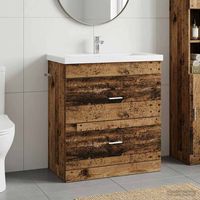 vidaXL Meuble sous lavabo de salle de bain Bois ancien