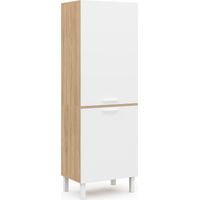 Idmarket – Colonne de cuisine 60 cm – 2 portes blanches – Structure en panneaux de particules mélaminés – Hauteur 177 cm – Largeur 40 cm