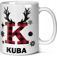 Mug de Noël personnalisé avec votre nom, initiale et texte imprimé