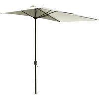 Parasol demi-lune mural gain de place avec ouverture à manivelle, beige, pour terrasse et extérieur