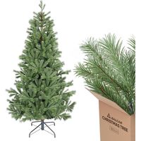 SALCAR Nordmann - Sapin de Noël Artificiel de qualité supérieure - 90% polyéthylène - Moulé par Injection - avec système de Pliage Rapide, 180 cm
