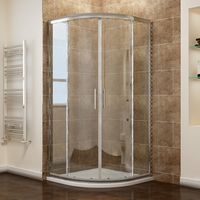 ELEGANT Quadrant Shower Cubicle Enclosure Sliding Door with Stone Tray + Waste, 800 x 800 mm