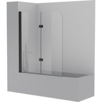 BERNSTEIN - Paroi de baignoire verre 6mm Vitre Parre baignoire - NT209 - 120cmx140cm - Noir mat