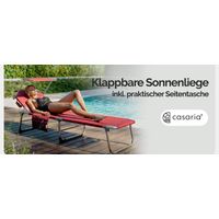 Sun lounger with adjustable canopy red aluminium portable