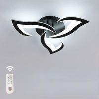 COMELY Modern Dimmable LED Ceiling Light 35W 3937LM Acrylic 3000K-6500K Remote Control Ceiling Lamp for Bedroom Living Room Dia 58cm (Black)