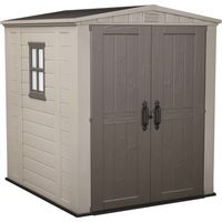 Dmora - Casetta da giardino Ronsecco, Capanno da esterno, Rimessa da giardino, Ripostiglio per attrezzi, 178x196 h208 cm, Beige
