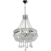 Plafonnier Sare MDL3550 verre décoré argent et pierres effet cristal