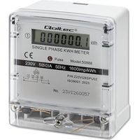 Medidor electrónico monofásico Qoltec Medidor de consumo de energía 230 V LCD